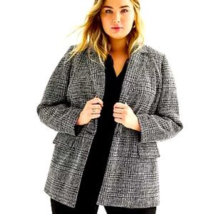 Plus Size Nine West Single-Button Longline Blazer.